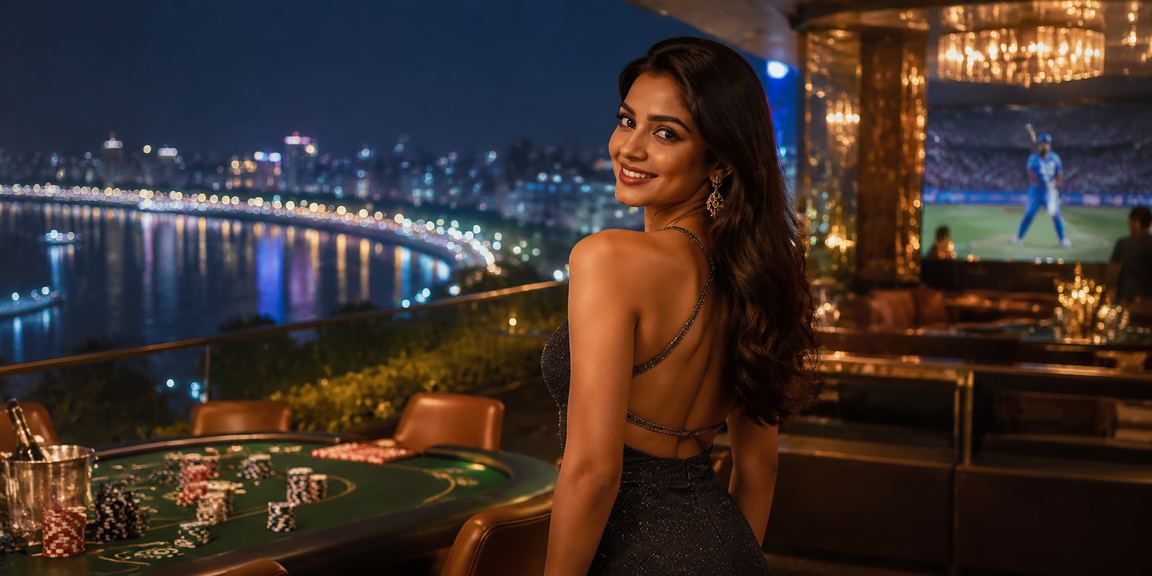 Ahmedabad riverfront view with VIP customers enjoying cricket betting in style